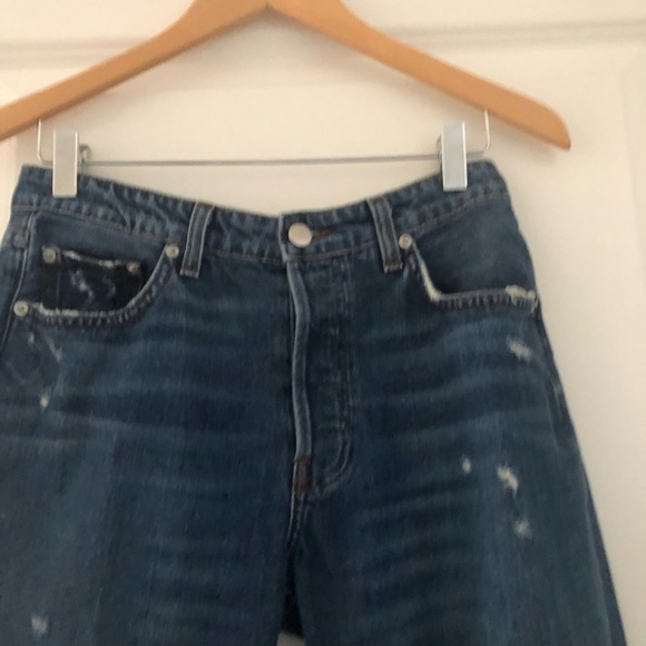 Reformation Distressed Mid Rise Slim Jeans Celtic Wash - Picture 8 of 14